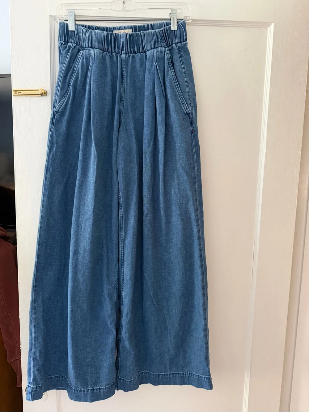 Marine Layer Allison Pleated Wide Leg Denim Trouser